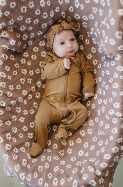 Mustard Bamboo Zipper Sleeper