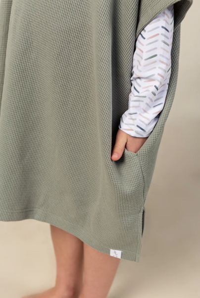Waffle Beach Poncho - Sage Green