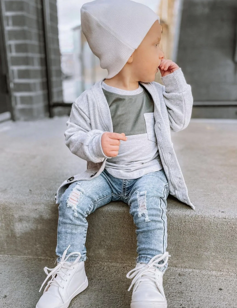 Light Wash Distressed Denim