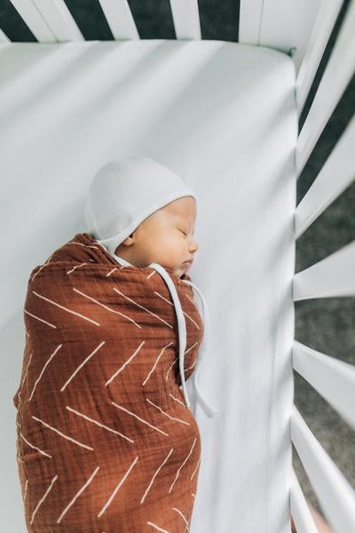 Rust Mudcloth Muslin Swaddle Blanket