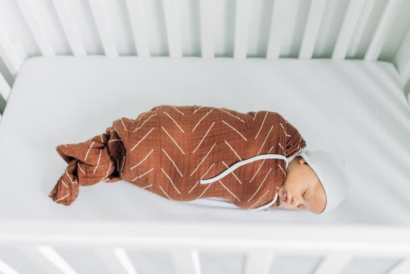 Rust Mudcloth Muslin Swaddle Blanket