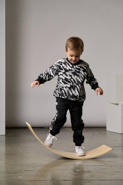 Brush Stroke Crewneck - Black