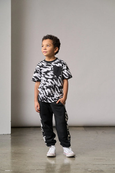 Brush Stroke Sweatpant - Black