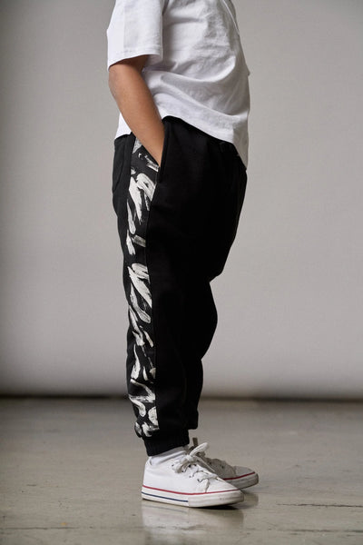 Brush Stroke Sweatpant - Black