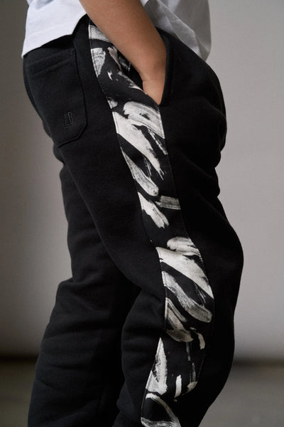 Brush Stroke Sweatpant - Black