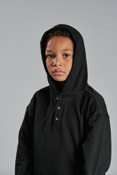 Henley Hoodie - Black