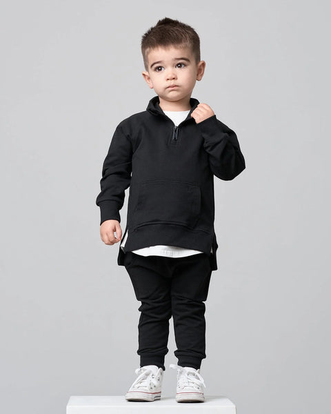 Quarter Zip Pullover - Black