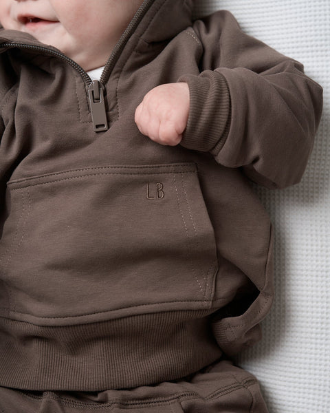 Quarter Zip Pullover - Cocoa