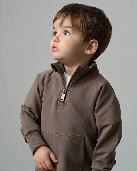 Quarter Zip Pullover - Cocoa