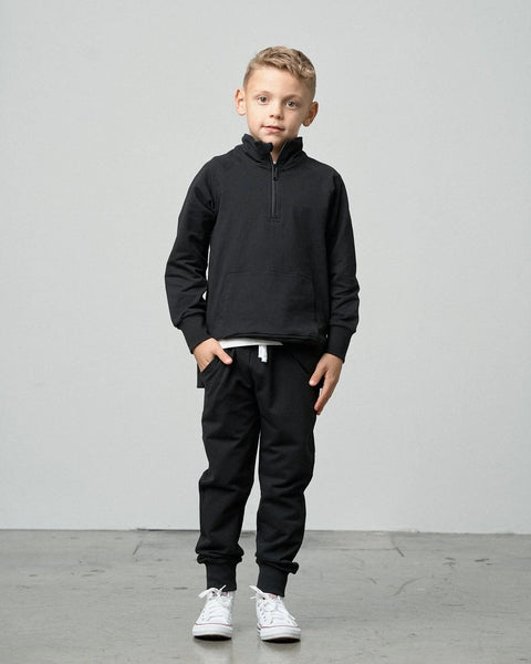 Quarter Zip Pullover - Black