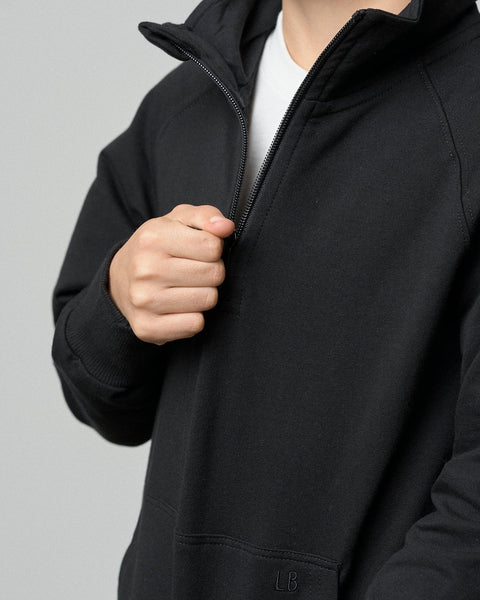 Quarter Zip Pullover - Black