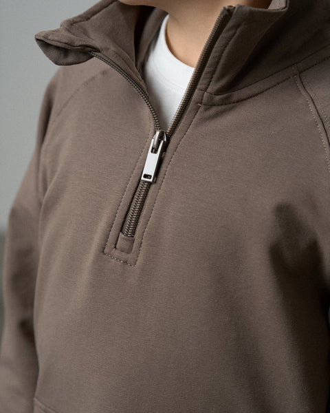 Quarter Zip Pullover - Cocoa