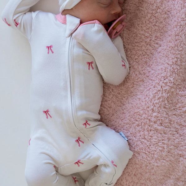 Bamboo Footed Sleeper - Bows