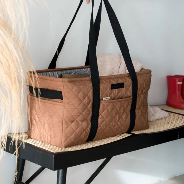 Quilted Everyday Tote Bag - Brown