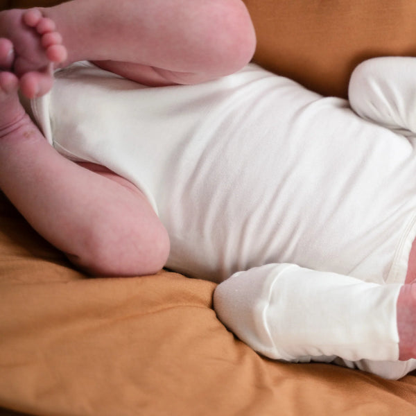 Long Sleeve Bamboo Onesie - Winter Flower