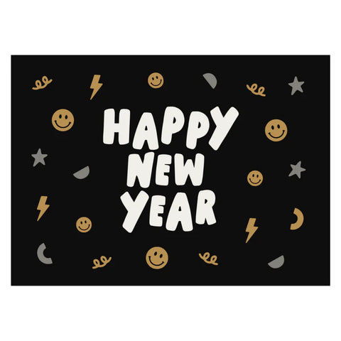 Happy New Year Banner (Black) Original 36x26"