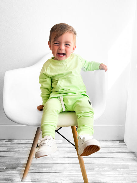 Neon Pocket Pullover - Lime