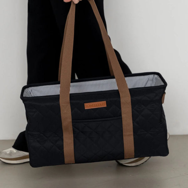 Quilted Everyday Tote Bag - Black