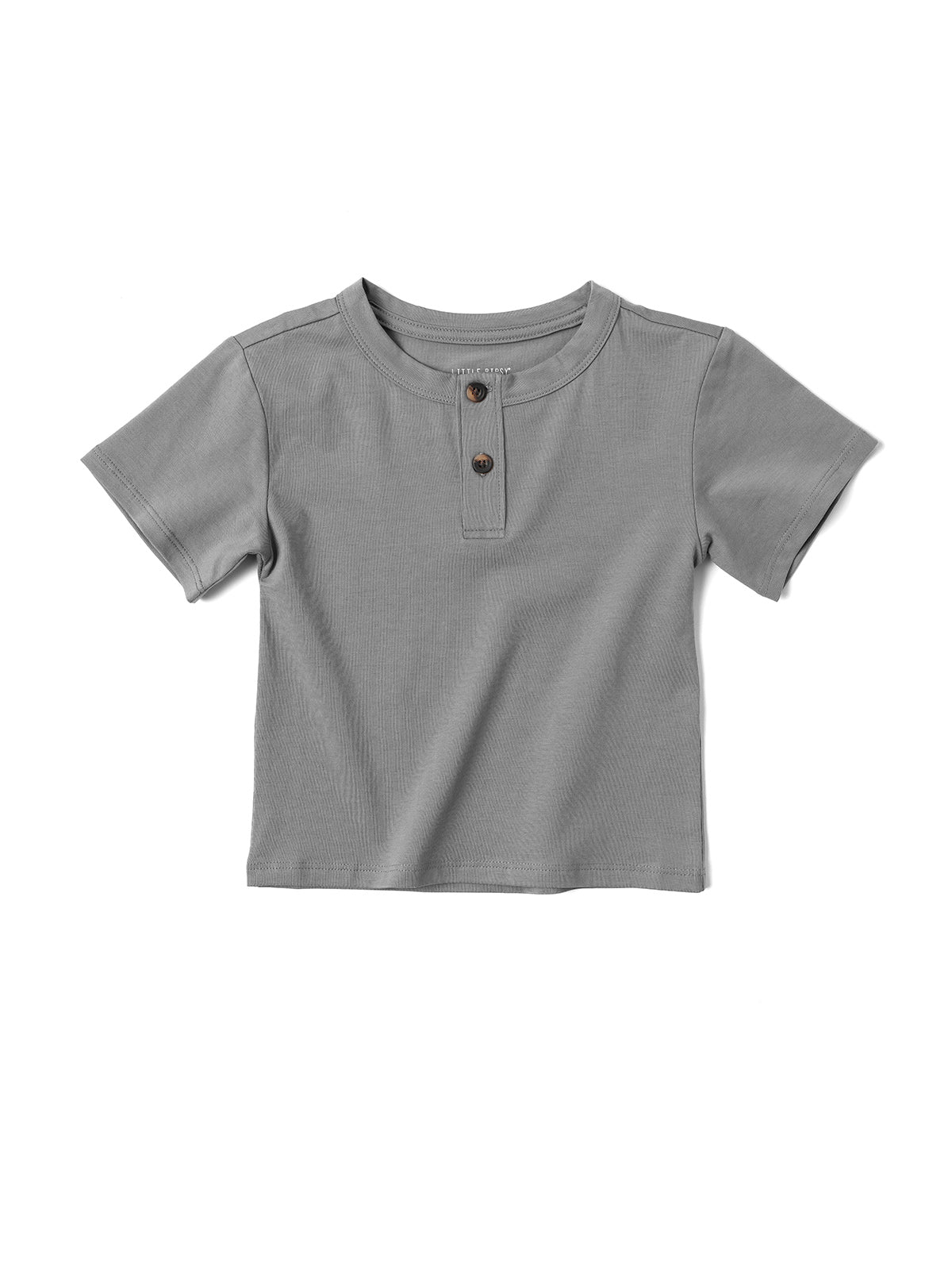 Jersey Henley Tee - Hazy Grey