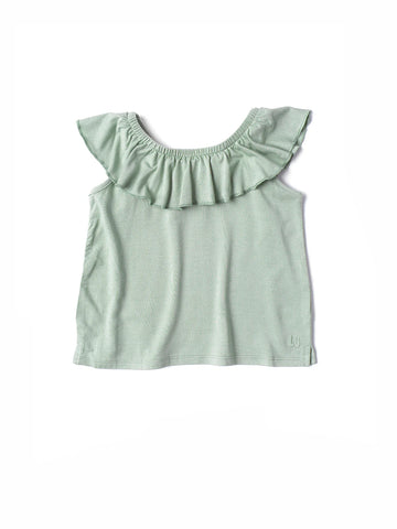 Ruffle Bamboo Top - Desert Sage