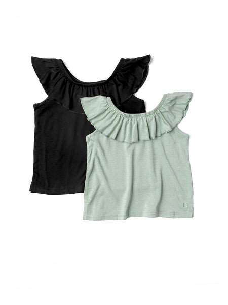 Ruffle Bamboo Top - Desert Sage