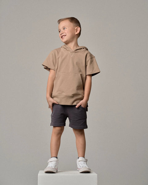 Short Sleeve Hoodie - Driftwood