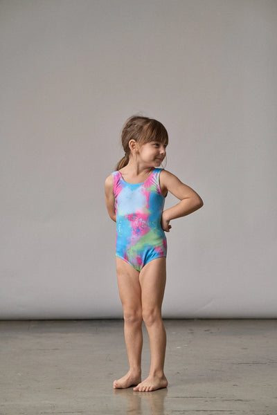 Girls Swimsuit - Neon Watercolor
