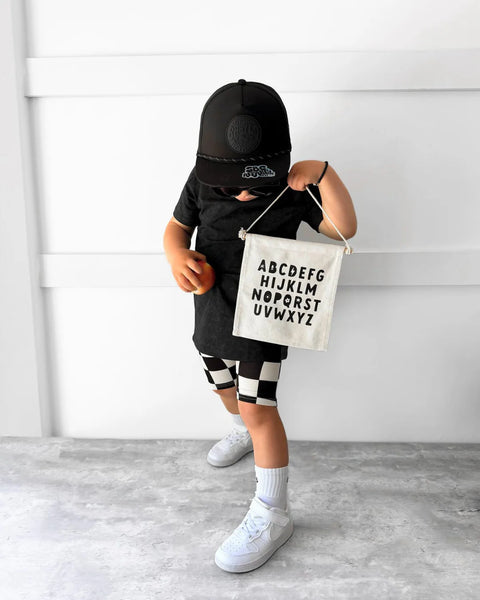 Alphabet Canvas Hang Sign - Black