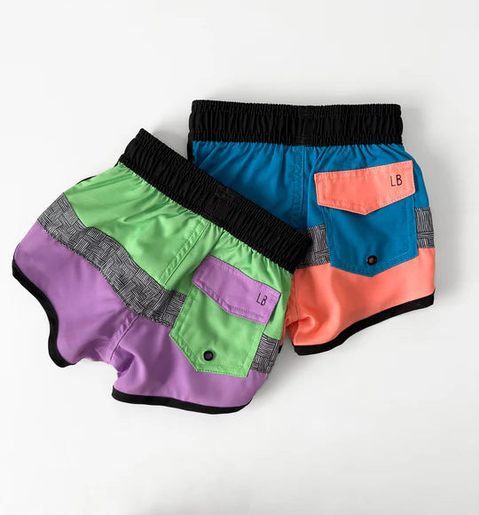 Block Swim Short - Neon Pink