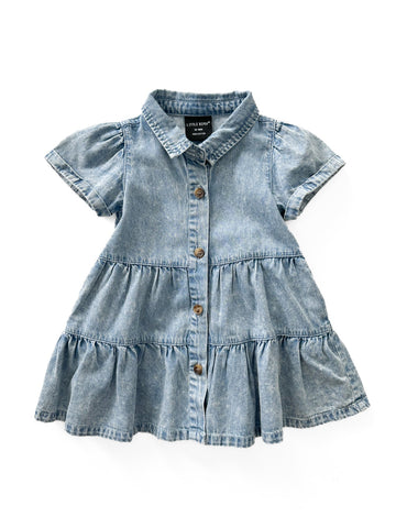 Short Sleeve Chambray Dress