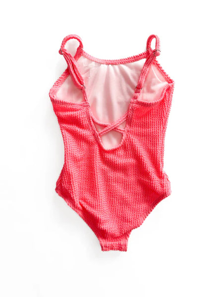 Girl's One-Piece Swimsuit - Neon Pink