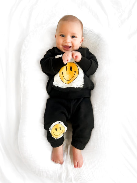 Smiley Elevated Sweatpant - Black