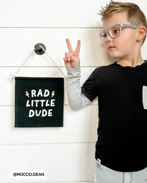 Rad Little Dude Canvas Hang Sign