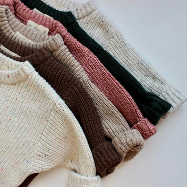 Cotton Knit Sweater - Brick