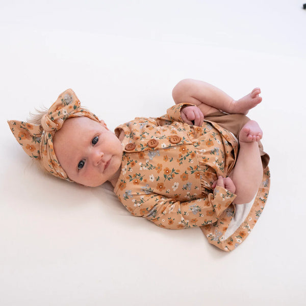 Long Sleeve Peplum Dress - Amber Garden