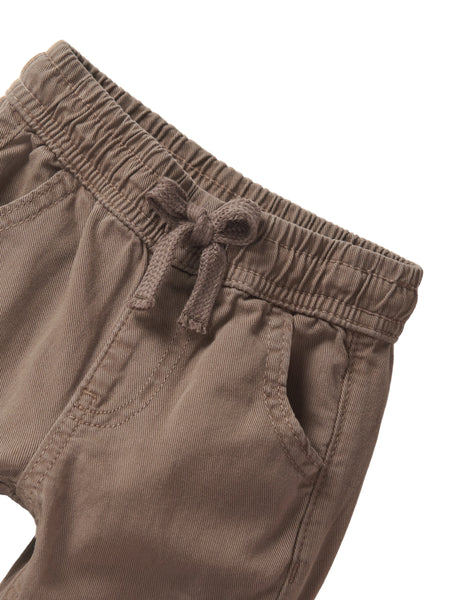 Cotton Twill Cargo Jogger - Mushroom