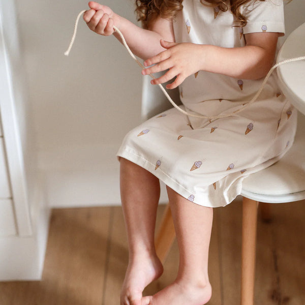 Bamboo Short Sleeve Shirt Dress - Strawberries