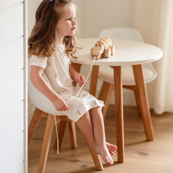 Bamboo Short Sleeve Shirt Dress - Strawberries