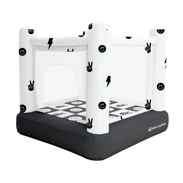 Magic Bounce House – Mini Cordless Indoor Bouncer (Monochrome Smiley)
