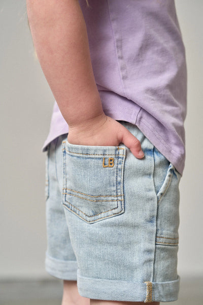 Rolled Denim Short - Light Wash