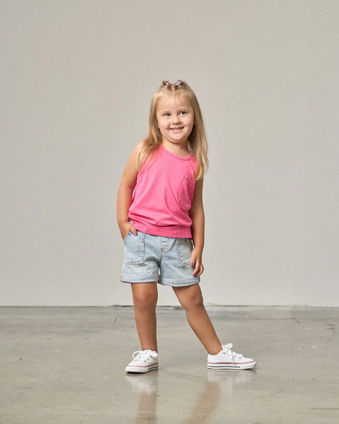 Rolled Denim Short - Light Wash