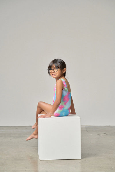 Girls Swimsuit - Neon Watercolor