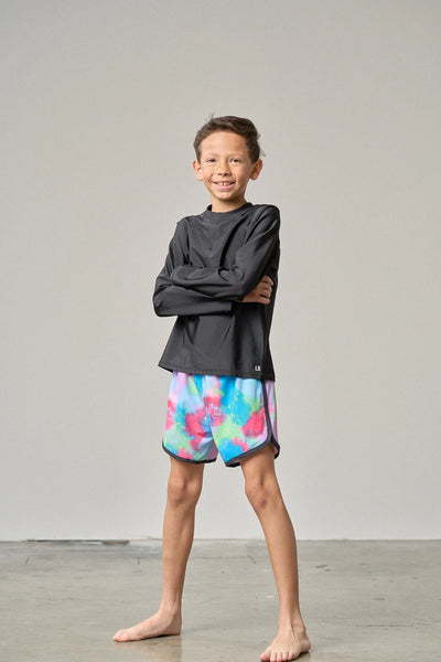 Boys Swim Short - Neon Watercolor