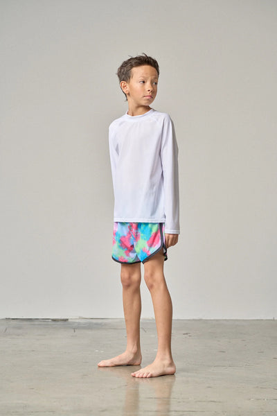 Boys Swim Short - Neon Watercolor