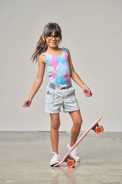 Girls Swimsuit - Neon Watercolor