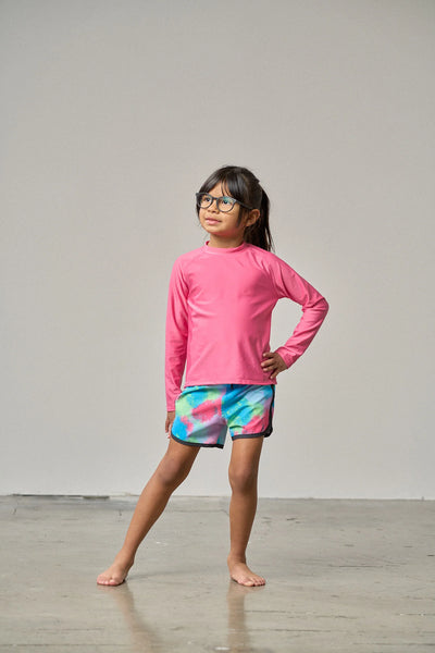 Boys Swim Short - Neon Watercolor