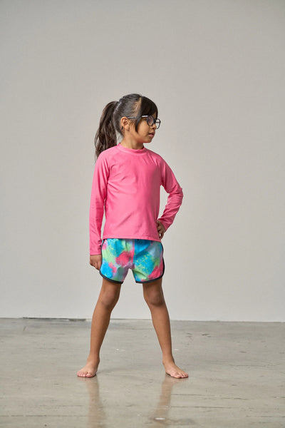 Boys Swim Short - Neon Watercolor