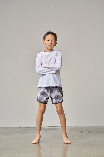 Boys Swim Short - Monochrome Watercolor