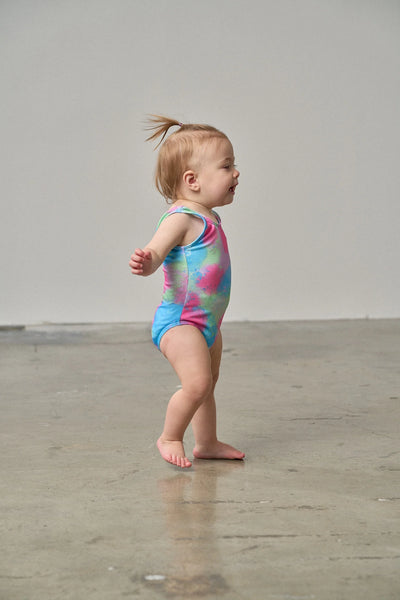 Girls Swimsuit - Neon Watercolor