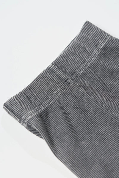 Acid Wash Ribbed Short - Black